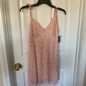 Pink Floral Mini Dress